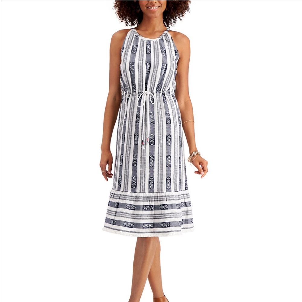 Style & Co. Striped Jacquard Midi Dress